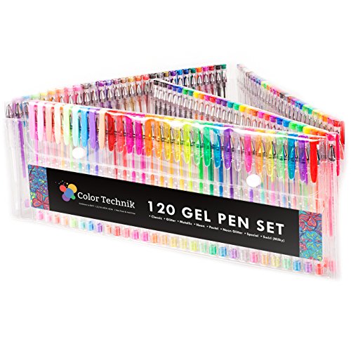 120 Gel Pens by Color Technik INDIVIDUALLY UNIQUE Best Colors On AMAZON