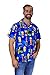V.H.O Funky Hawaiian Shirt, Beerbottle, Blue, L