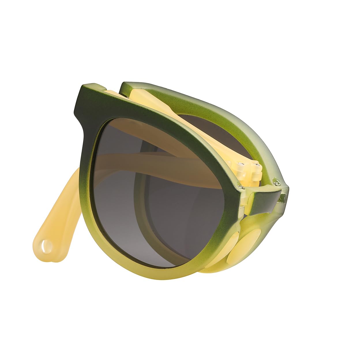 Photo 1 of HJSTES Kids Polarized Sunglasses for Girls Boys Folding Sunglasses Square Foldable Frame UV400 (Yellow/Green)