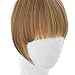 REECHO Fashion Full Length Synthetic 1 Piece Layered Clip in Hair Bangs Hairpieces Fringe Hair Extensions Color - Light Caramel Brown