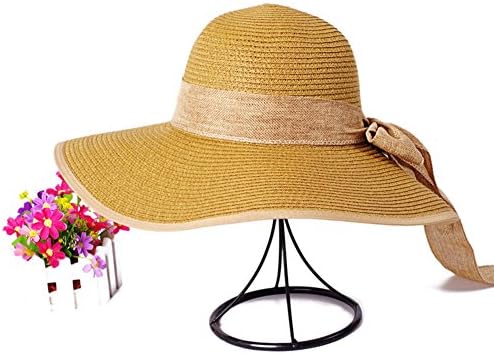 JIANCHIJY Korean Version Of Woven Straw Hat In Summer Sun Hat Big Trim Sunhat Beach Hats-F One Size