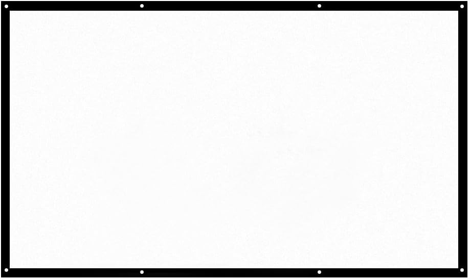 Walmeck H120 120'' Portable Projector Screen Hd 16:9 White 120 Inch.Diagonal Projection Screen Foldable Home Theater for Wall Projection Indoors Outdoors