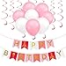 PBPBOX Happy Birthday Party Decorations with Happy Birthday Banner, 30PCS Birthday Balloons, 12PCS Hanging Swirls, 66FT Curling Ribbon, Hand Pump for Girls Birthday Party Decor