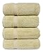 SALBAKOS 100% Turkish Cotton Bath Towel Set of 4 27x54 inch | Heirloom Quality | Hotel & Spa Collection | Ultra Soft, Super Absorbent, Long Lasting Bath Towels | Made in Turkey (Taupe, 4 Bath Towels)