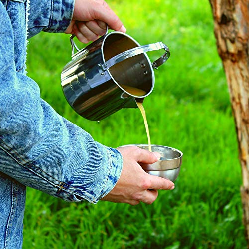 Backpacking Cook Set Stainless Steel Camping Kettle Pot with 2