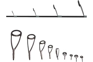 9PCS Rod Repair Kit Fishing Rod Tip Repair Kit Ceramics Tips Stainless Steel Carbon Spinning Rod Guides Fishing Rod Repair Ki