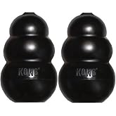 Kong Extreme Dog Toy 2-Pack, Large - Tough Chew Toys for Aggressive Chewers - Black Durable Rubber