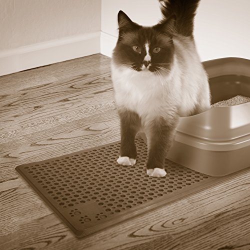 Purr-Fect Paws Cat Litter Mat, Large, Tan