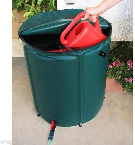 43 Gallon Portable Collapsible Natural Rainwater Collection Rain Barrel # 00391 --W#436BRE T44/35PDS566160