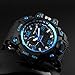 CIVO Mens Boys Analogue Digital 50M Waterproof Military Sport Watch Mens Big Face Dual Dial Business Casual Multifunction LCD Back Light Electronic Wrist Watches Shock Resistant Wristwatch (Blue)