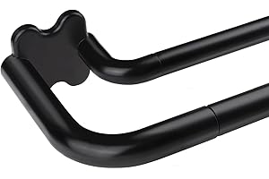 Black Double Curtain Rods, USFOOK Blackout Wrap Around Curtain Rods for Windows 48 to 84 Inch, 6/8 Inch Room Darkening Curtain Rod 32 to 86 Inch