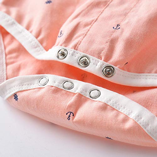 Baby Boys Gentleman Outfit Suits,Infant Toddler Boys Pants Set,Long Sleeve Romper Shirt+Suspender Pants+Bow Tie 4Pcs Clothing Set (Pink Ship, 9-12M/80) - Thumbnail 7