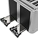 Vremi 4 Slice Toaster - Stainless Steel Wide Slots Removable Crumb Tray Adjustable Temp Control with Toast Defrost Reheat Pop Up for Large Bread Slices - Cool Retro Bagel Toasters - Silver and Black