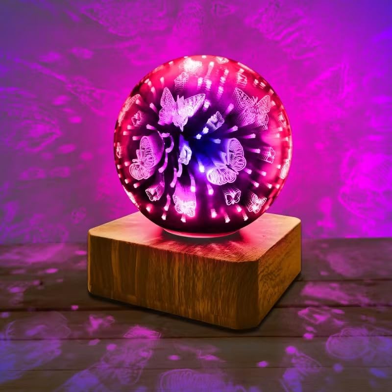 YATOSEEN Butterfly Table Lamp, Mutiple Colors Atmosphere Light Mood Lamp Gift Suitable for Bedroom Children's Room Decoration