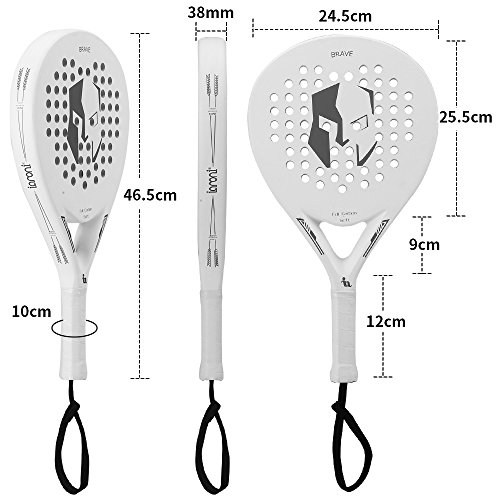 ianoni Tennis Padel Beach Racket Tennis Paddle with Carbon Fiber Face and EVA Memory Foam Core-Used Interchangeably for Paddle（Padel ） and Paddle Tennis (A-PR670) - Thumbnail 5