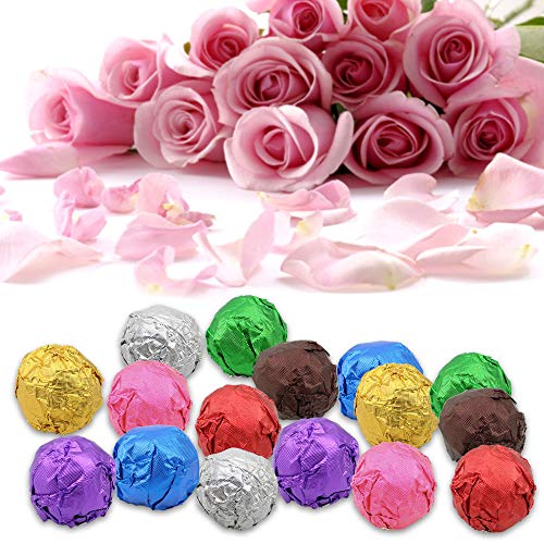 Dreamtop 800 Pieces 3.15"x3.15" Square 8 Colors Chocolate Candy Wrappers Aluminium Foil Packaging for DIY Chocolate Candy Packaging and Decoration