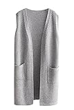 Viottis Women's Open-front Knitted Long Cardigan Sweater Vest Outwear Coat