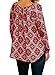 MIHOLL Women's Casual Boho Tops Long Sleeve V Neck Chiffon Floral Blouse Loose Shirts (Large, Red)