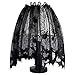 OurWarm 18 x 60 Inch Halloween Black Lace Lamp Shade Cover with Ribbon, 3 in 1 Black Spider Lamp Shade Covers for Halloween Decorations