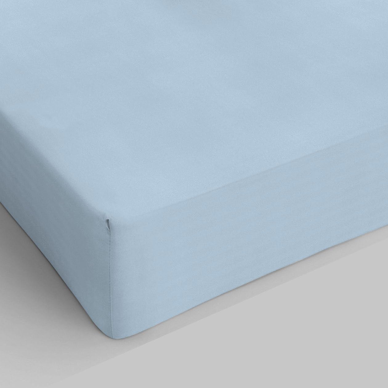 Sogni e Capricci Max Color Fitted Sheet with 25cm Corner, Light Blue, french size small double โ image 1