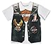 Harley-Davidson Little Boys' Printed Biker Vest Short Sleeve Tee 1072625 (3T) White