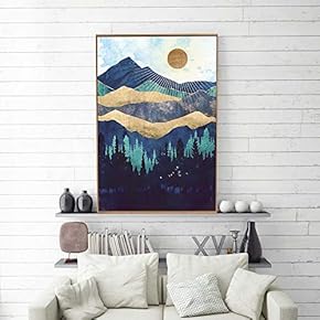 Framed Canvas Home Artwork Decoration Nordic Style Abstract Color Canvas Wall Art for Living Room, Bedroom - 16x24 inches