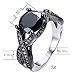 Bamos Jewelry White Black Stone Best Friend Party Wedding Gift CZ Black Gold Plated Womens Rings Size 6-10