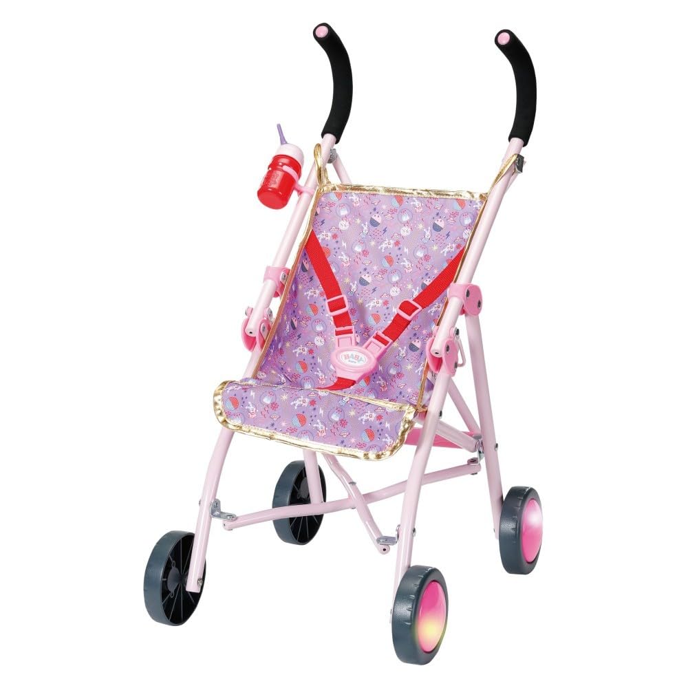Baby Born Happy Birthday Deluxe Buggy Pram - Star Space Theme - Light Up Wheels