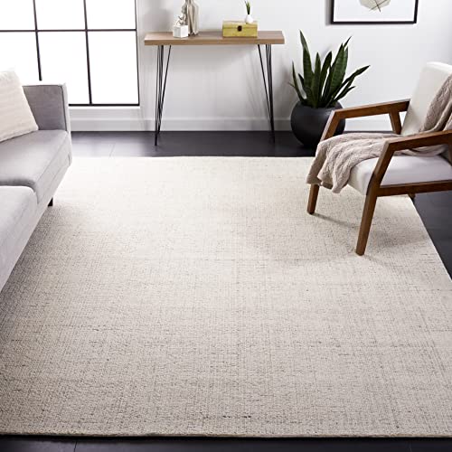 SAFAVIEH Abstract Collection Area Rug - 4' Square, Ivory & Light Grey, Handmade…