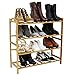 ALLMILL 100% Natural Bamboo 4-Tier Shoe Rack Entryway Shoe Shelf Storage Organizer (4-Tier)