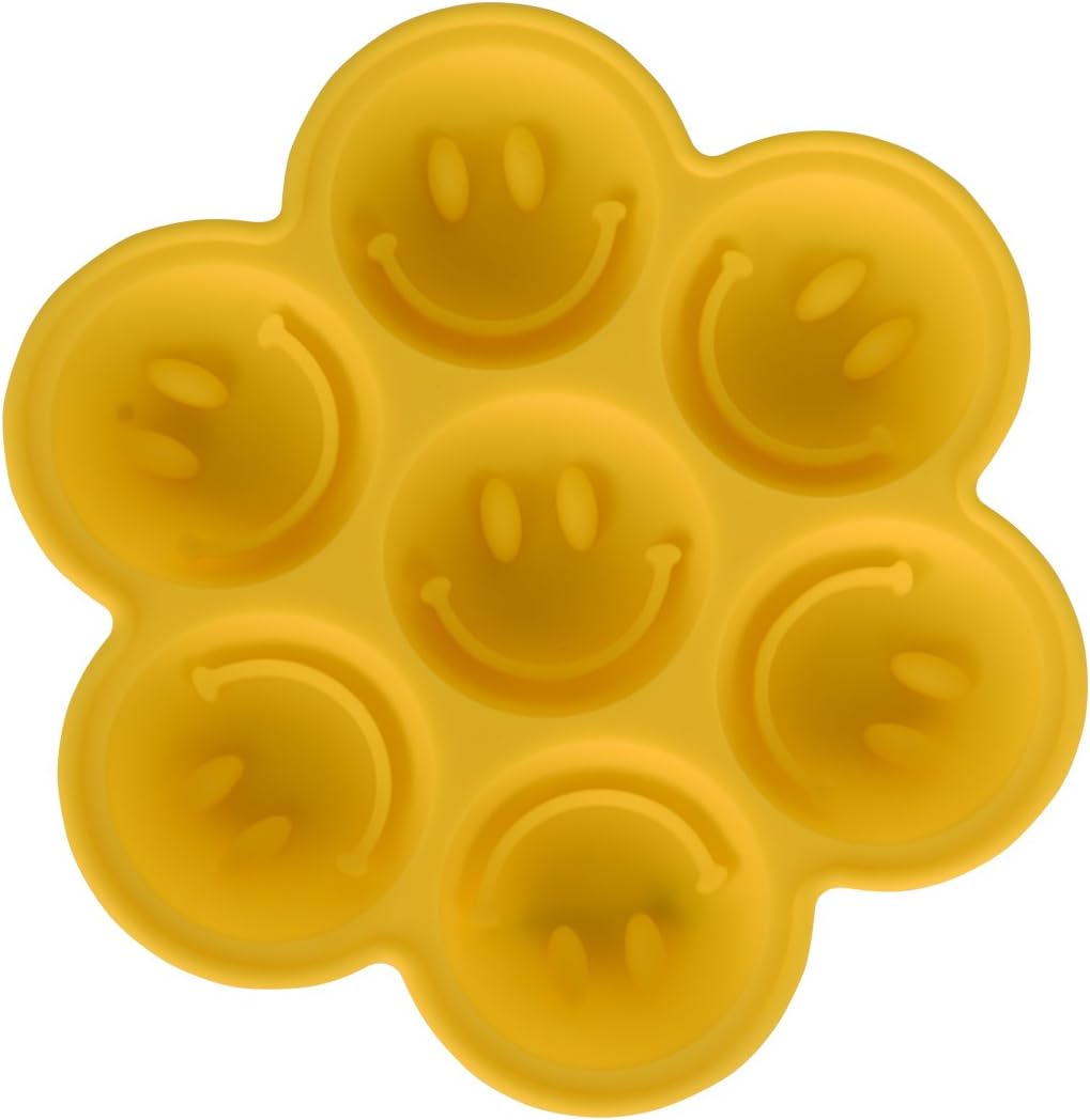 Silicone Tray Makes 7 Smiley face by ALLDEALS Ice Pudding Jelly candles Maker Mold - 100% Premium Silicone & BPA Free Ice Tray Mold(1pcs)