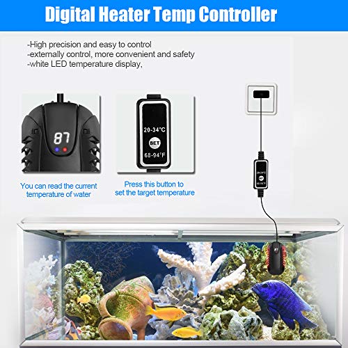 image for U-picks Aquarium Heater 50W Fish Tank Heater Auto Thermostat Mini Smal