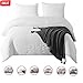 DuShow White Duvet Cover King Size,3 Pieces Seersucker Duvet Cover Set,Soft Breathable Washed Microfiber Bedding Set,Textured Duvet Cover with Zipper Closure for All Season