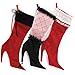 Ho Ho Ho's High Heel Shoe Christmas Stocking Holiday Decoration in Red and Black