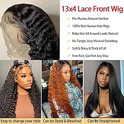 Deep Wave Lace Front Wigs Human Hair 13x4 HD