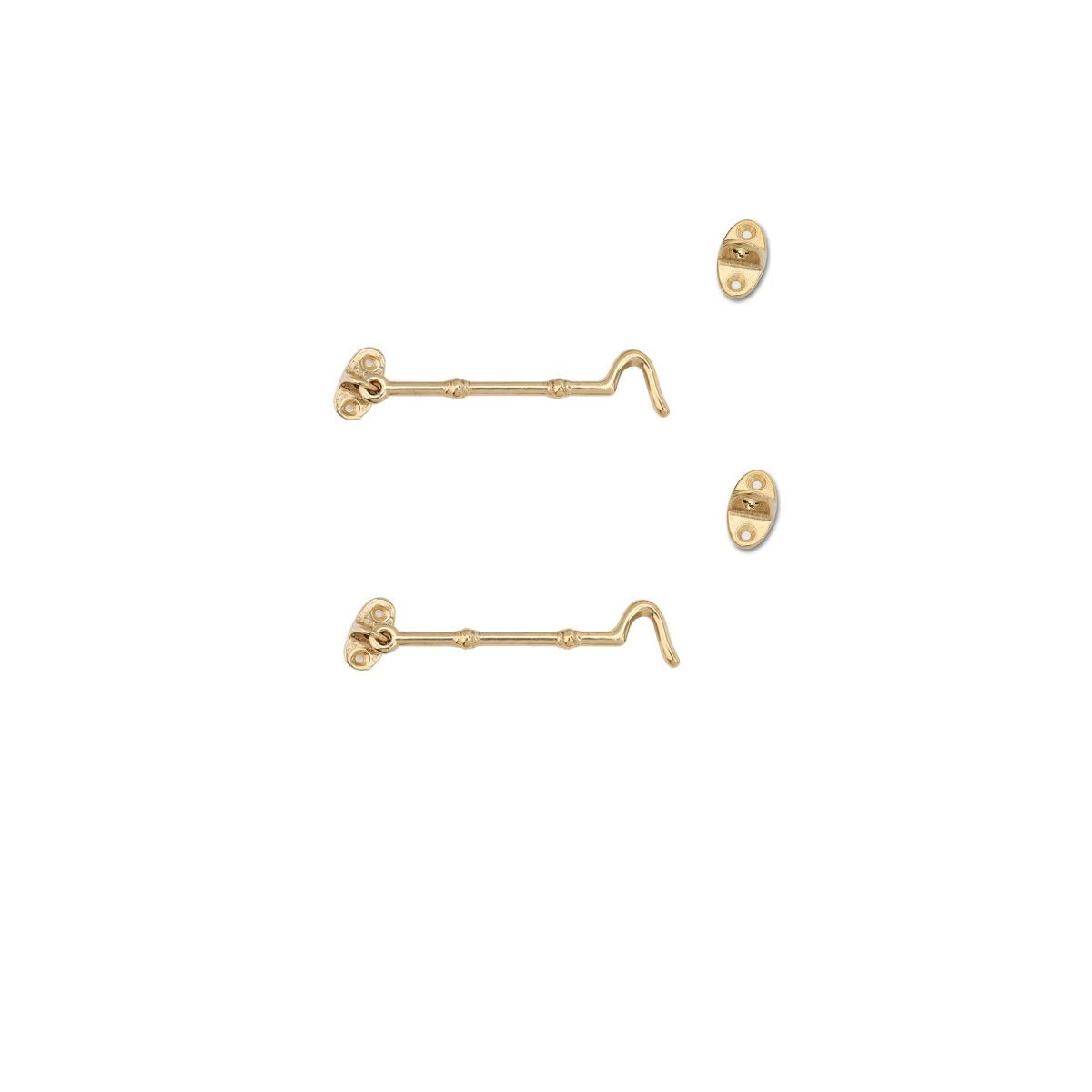 Unifizz Hook and Eye Latch for Window, Door, Fence and Skylight, Vintage Cabin Gate Hook Lock, Retro Cabinet Door Hooks, Open Garden Gate Locks Bolts with Mounting Screws, 12cm, 2pcs