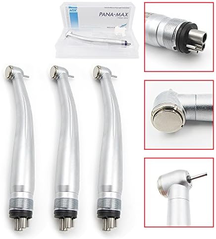 Inmedy High Low Speed Hand Kit, PANA MAX Style Large Torque Push Button Oral Kit 4 Hoes 3 Way Spray (4H 3Pack)
