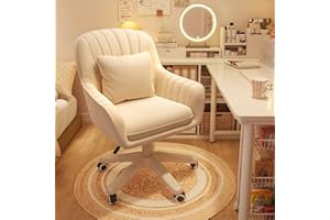 XUEGW Home Office Chair Computer Chair with Mid-Back Upholstered Modern Tufted Computer Task Chair Swivel Height Adjustable Velvet Accent Chair.