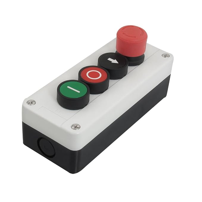 Sourcing Map Notfall-Stopptaster, Rot, Momentkontakt (1 Schließer/1 Öffner) - 30 Mm Einbaubohrung, 6A/250V