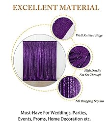 ShinyBeauty Sequin Backdrop Curtain Purple 5FTx10FT