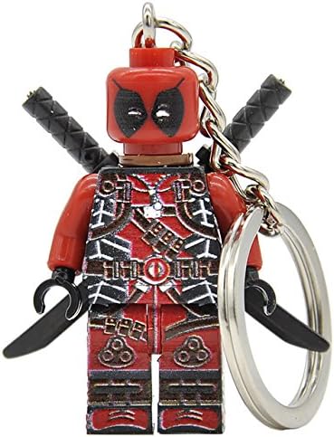 Super War Deadpool Minifigure Keychain Action Figure with Weapons