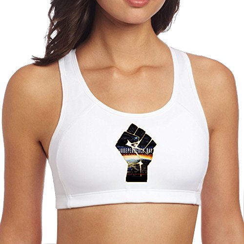 D2 Fashion Independence Fist Sport Bra White Size M
