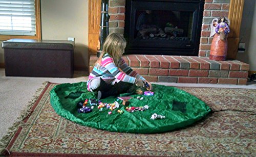 Bluegate Hobby Toy Storage Bag (Green) For Kids - Stuffed Animals - Dolls & Lego Comes With A Mesh Bag For Extra Storage