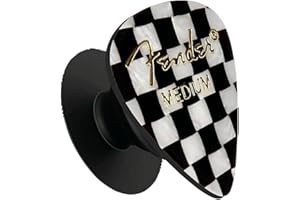 Fender Guitar Pick Phone Grip with Adhesive Backing (Checkered)