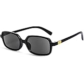 OPTOFENDY Reading Sunglasses for Women Retro Rectangle 90s Full Lens Sun Readers UV400 Outdoor Sunglasses