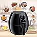 Air Fryers, POSAME 1500W Air Fryer XL 4.2 QT Black LCD Digital Touch Screen Oilless Airfryer for Healthier Crisp Foods, Anti-scratch and Easy Clean Design, Auto Off and Memory Function