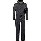 Yukirtiq Men's Long Sleeve Zip-Front Coverall Lightweight Work Coveralls Mechanic Overall Jumpsuit with Hood