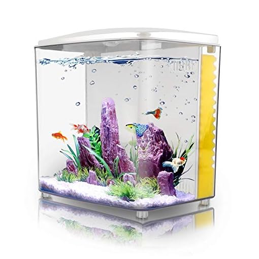 Freesea 1 2 Gallon Betta Aquarium Fish Tank With Led Light And Filter Pump Electric Blue Crayfish Freshwater Fish