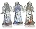 BANBERRY DESIGNS Christmas Angel Figurines - Set of 3 Acrylic Light Up Angels - Color Changing LED Lights - Assorted Angel Figurines