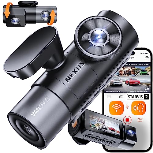 VANTRUE N5 4-Channel STARVIS 2 Dash Cam 5GHz WIFI GPS, 1944P/2.5K + Triple 3HDR 1080P Car Camera, Car Dashcam Voice Control 24h. Buffer Parking Mode, APP & 160°IPS Max 512G